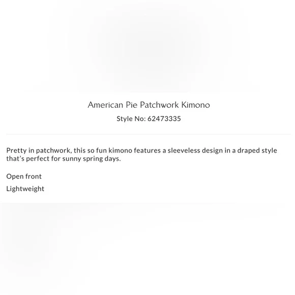 NWT Free People OS American Pie Patchwork Kimono In Ivory Combo New $78 Wrap - Picture 5 of 6